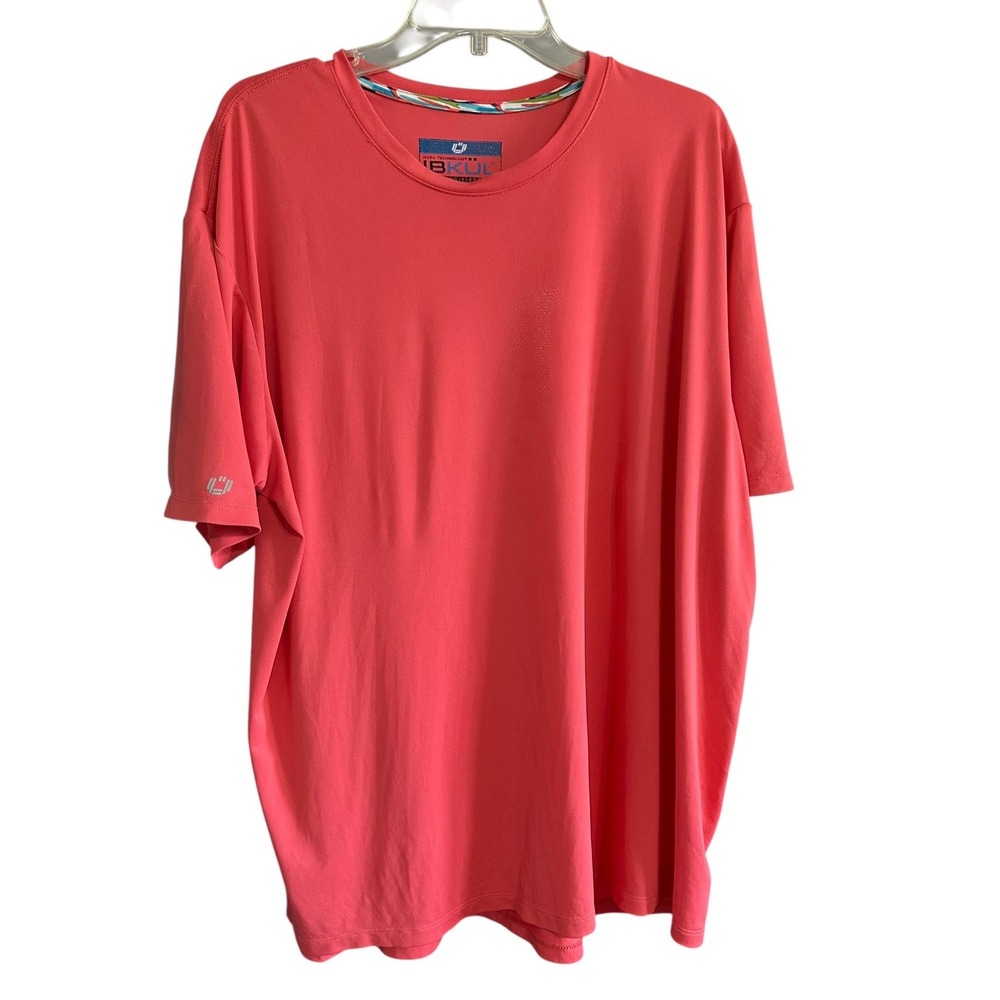 IBKUL‎ Mens Icefil Technology Performance T-Shirt Coral Pink Short Sleeve UPF 50